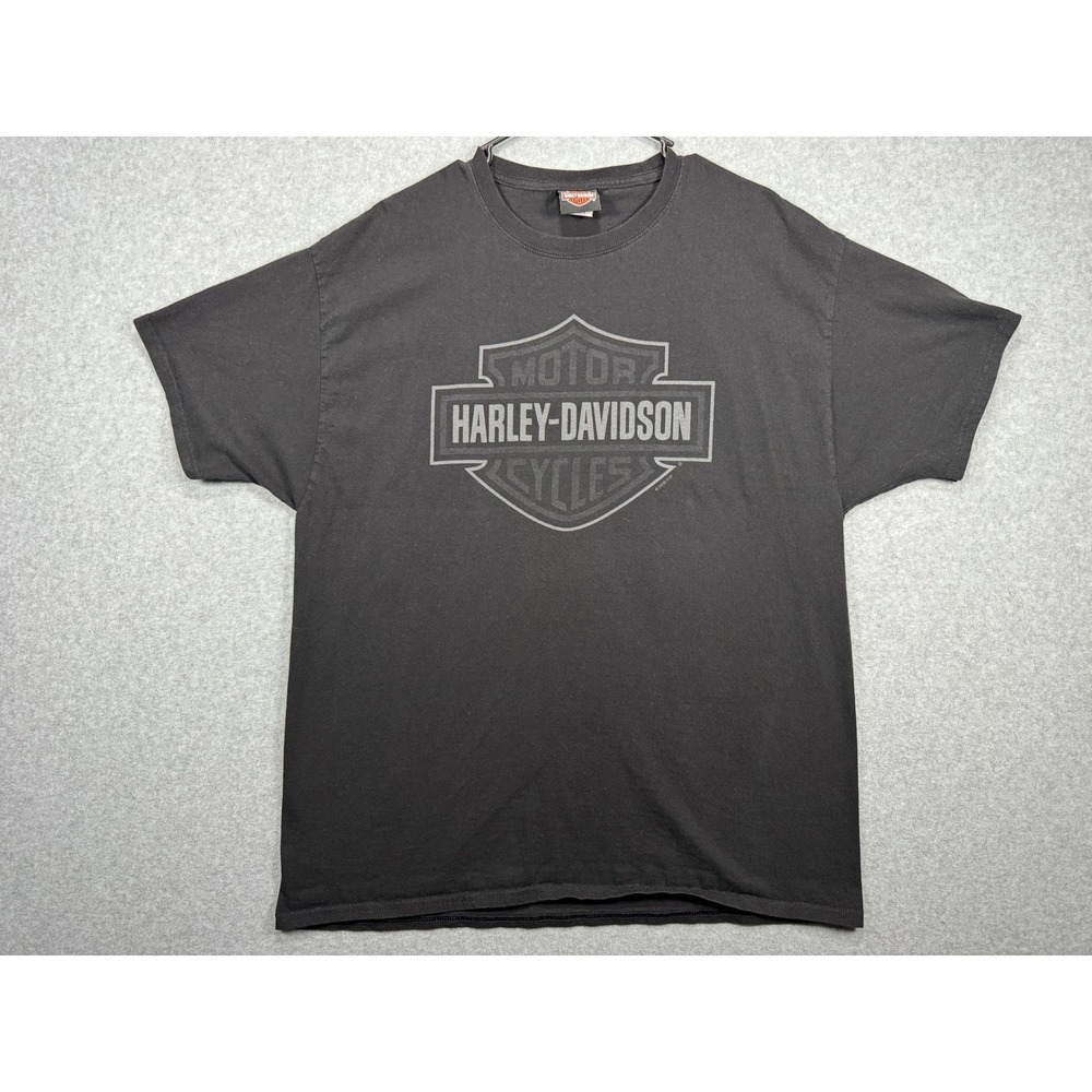 Harley-Davidson Glacier Kalispell Montana Graphic T-Shirt Mens XL Black Goat Bus - Picture 2 of 9